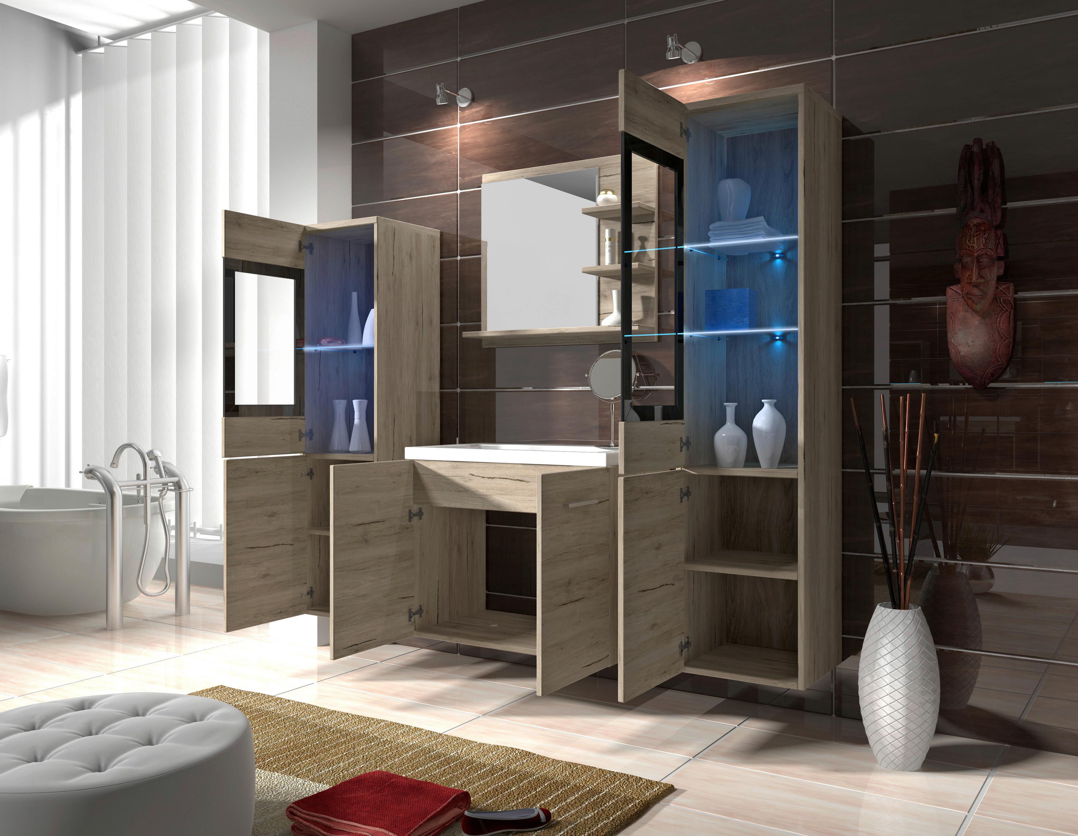 Badezimmer in Eichefarben