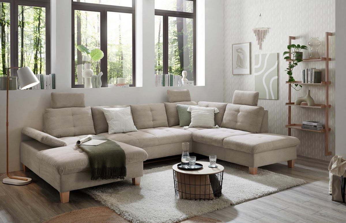 Wohnlandschaft Ascot Grau U: 170x324x220 Cm - Eichefarben/Grau, KONVENTIONELL, Textil (170/324/220cm) - MID.YOU