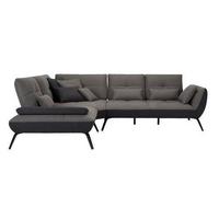 TRENDY, levá, antracitová, s 3 bederními polštáři - černá/tmavě šedá, Moderní, kov/kompozitní dřevo (250/310cm) - Premium Living
