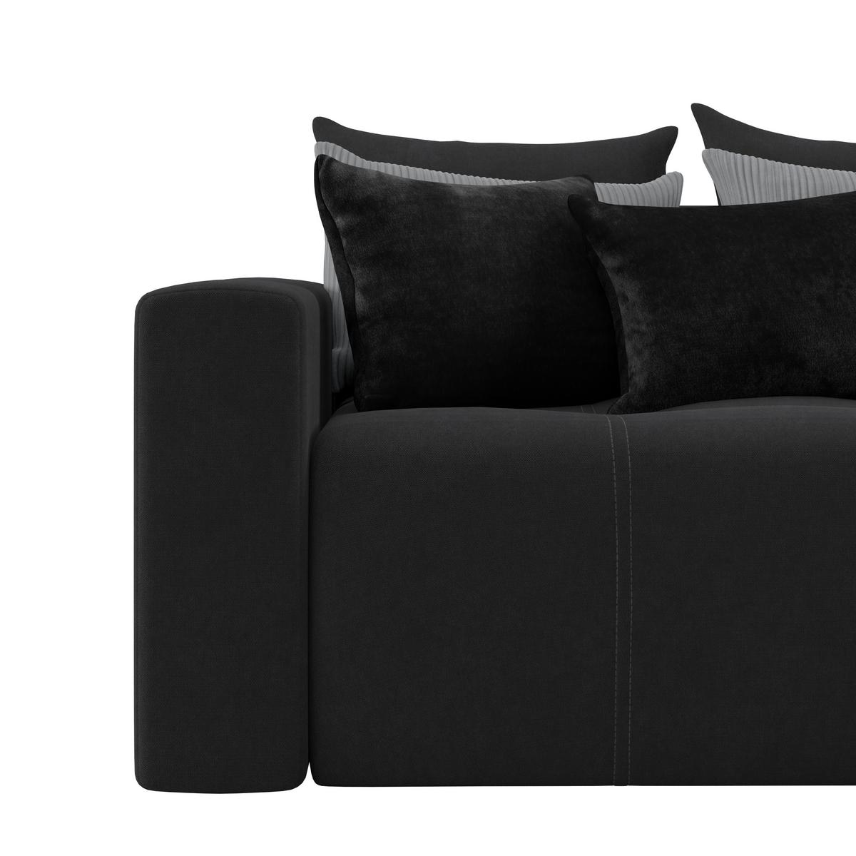 Big Sofa Mit Schlaffunktion Hanna B: 280 Cm Graphitfarben - Schwarz/Graphitfarben, MODERN, Textil (280/87/145cm)