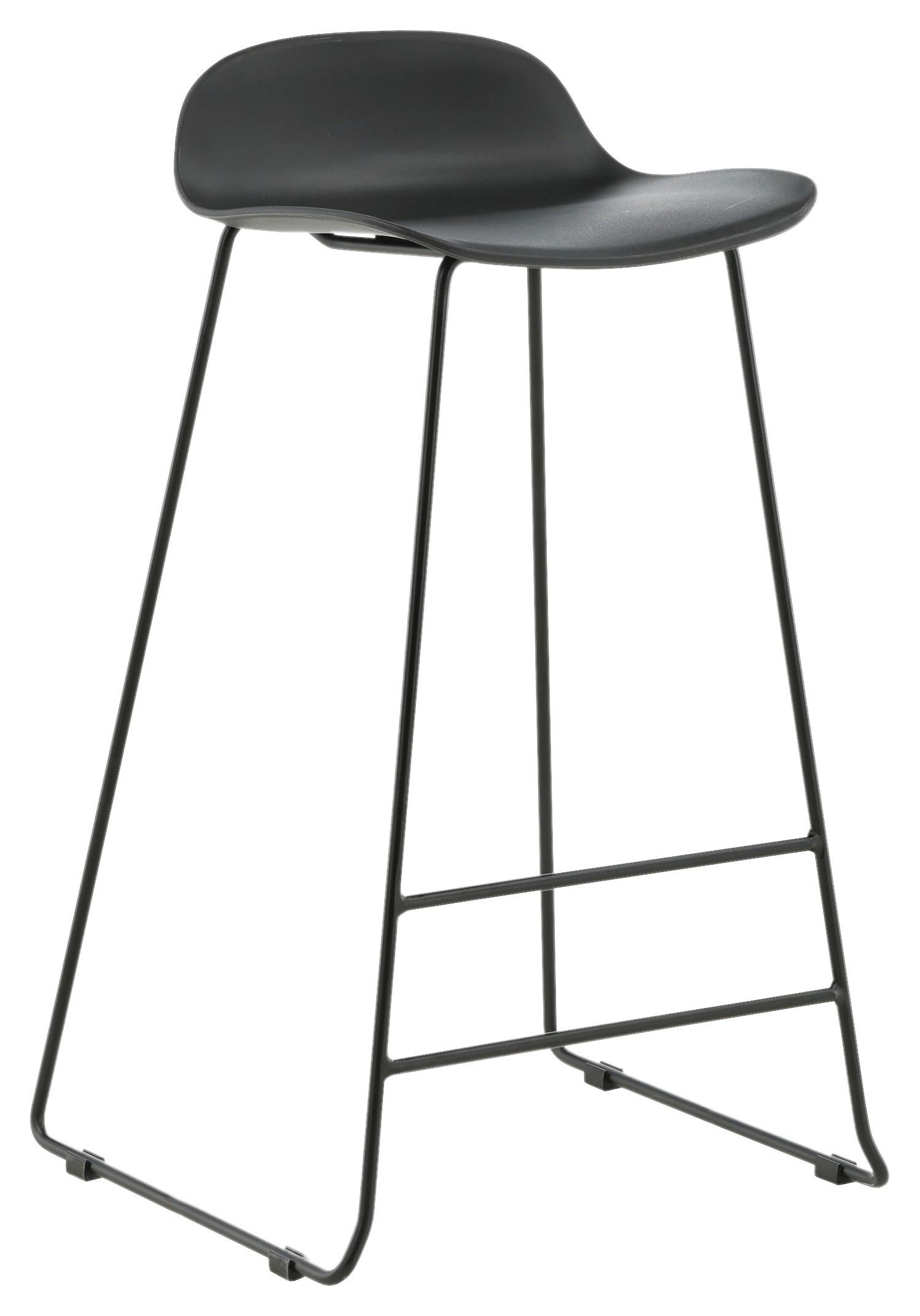 Barhocker-Set Wave - Schwarz, Design, Kunststoff/Metall (50/87/42cm) - Livetastic