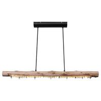 Hängeleuchte Felicitas H: 150 Cm 1-Flammig - Schwarz/Naturfarben, Basics, Holz/Kunststoff (100/8/150cm) - Globo