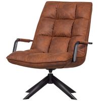 Sessel Jouke Cognac B: 77cm - Cognac/Schwarz, Design, Textil/Metall (77/97/69cm) - Livetastic