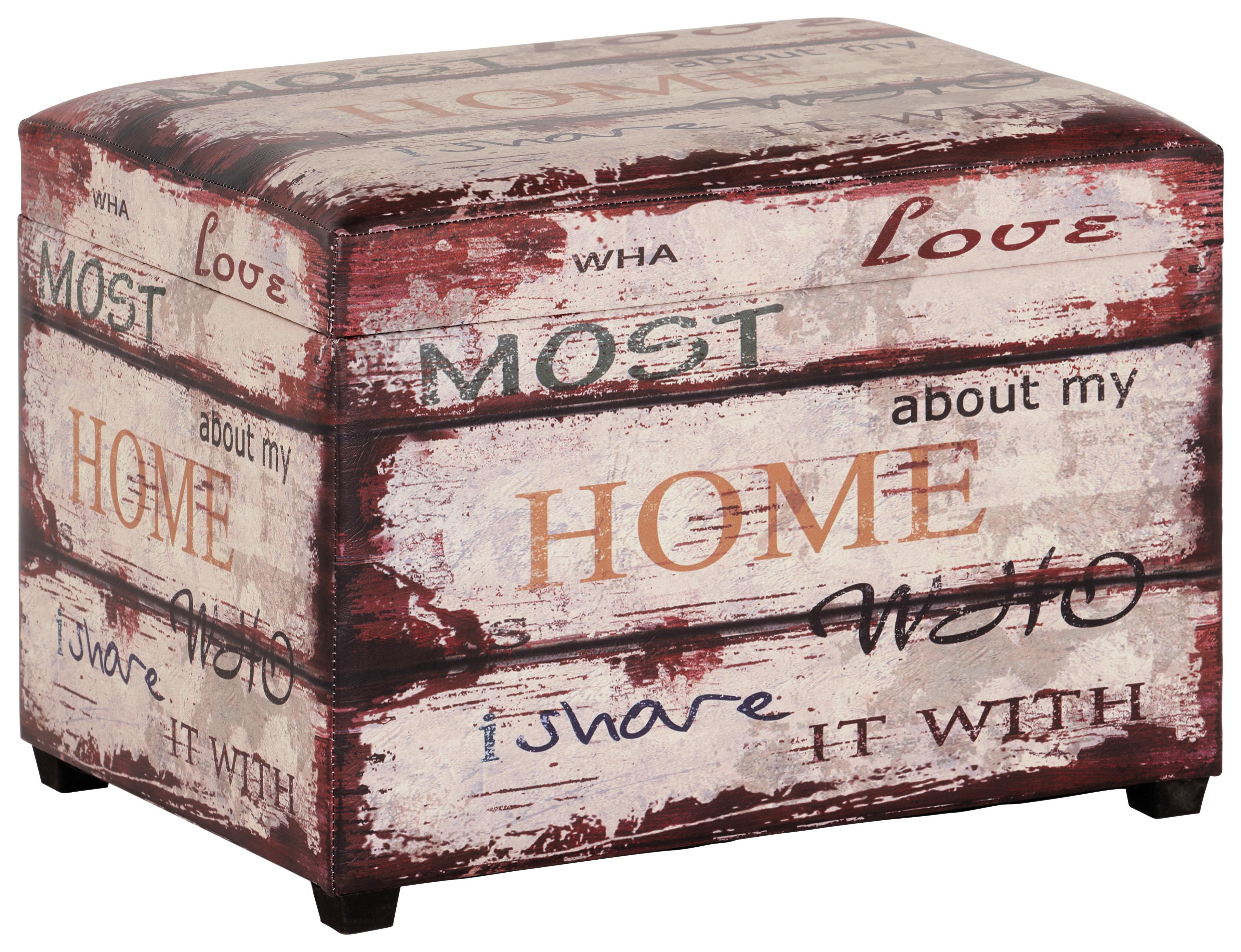 Truhenbank Home Multicolor mit Klappdeckel - Multicolor, MODERN, Leder/Holzwerkstoff (58/42/39cm)