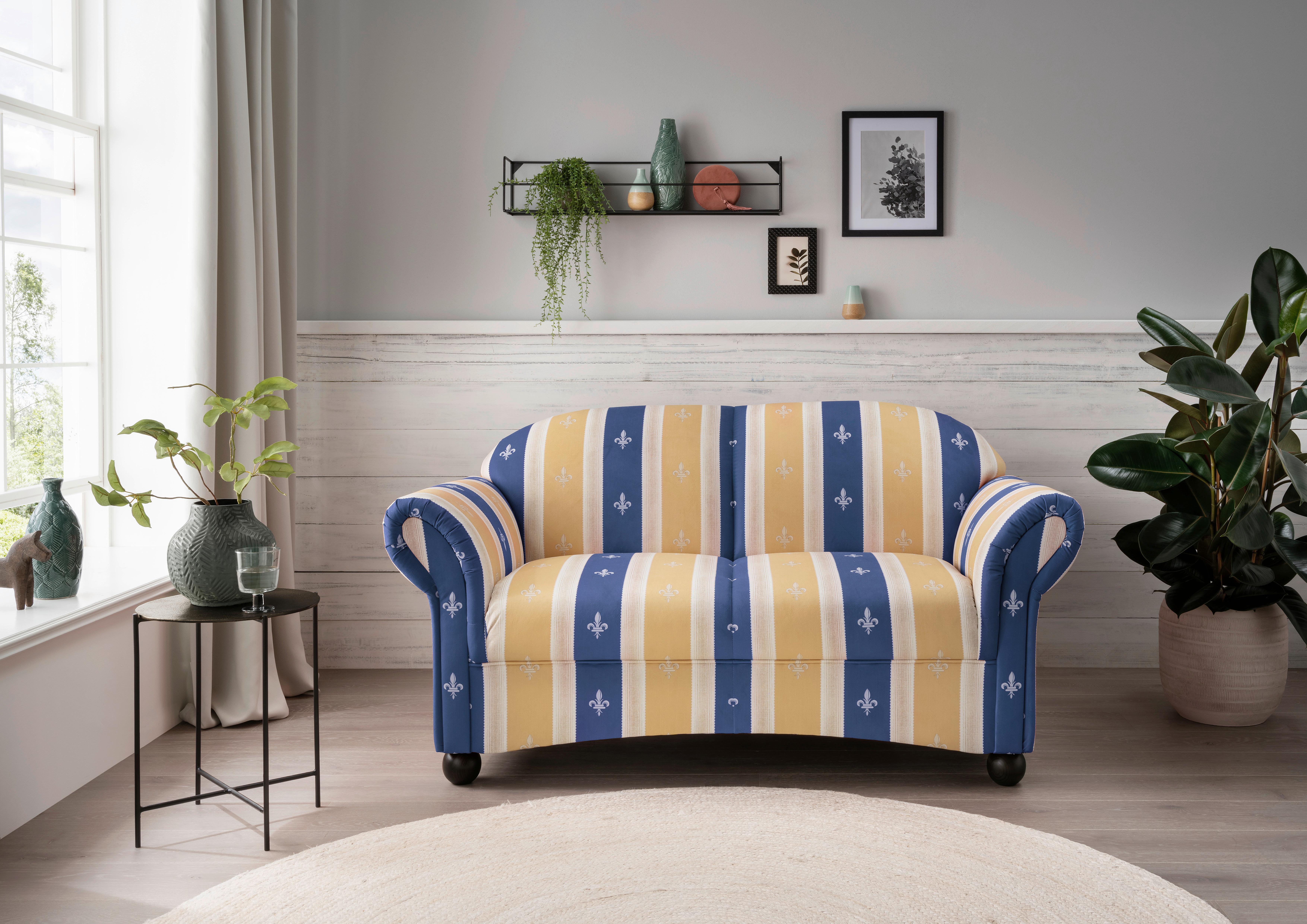 2-Sitzer-Sofa Torello Blau B: 151 cm - Wengefarben/Blau, KONVENTIONELL, Textil (151/84/80cm) - Livetastic