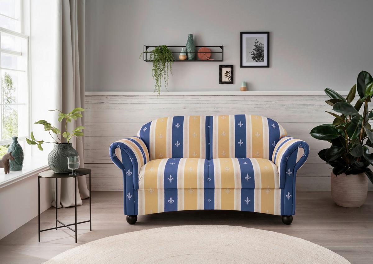 2-sitzer-sofa Torello Blau B: 151 Cm - Wengefarben/Blau, KONVENTIONELL, Textil (151/84/80cm) - Livetastic