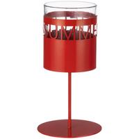 Teelichthalter Dula - Rot, KONVENTIONELL, Glas/Metall (10/19,8cm) - Luca Bessoni