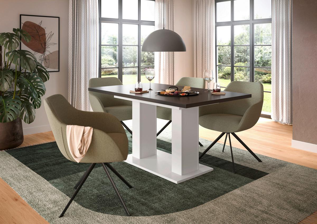 Ausziehtisch Marlon 150 Az Grau/weiß, B:150-190 Cm - Weiß/Grau, KONVENTIONELL, Holzwerkstoff (150-190/90/76cm)