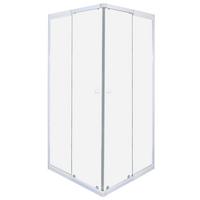 Duschkabine Eckeinstieg,weiß 78,5-90x190cm - Weiß, KONVENTIONELL, Glas/Metall (90/190/78,5cm) - Sanotechnik