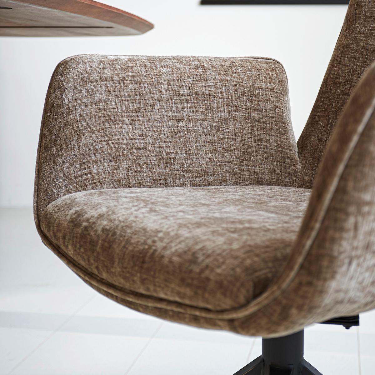 Armlehnstuhl Toulouse Taupe B: 61 Cm - Taupe/Schwarz, MODERN, Textil/Metall (61/89/62cm) - MID.YOU