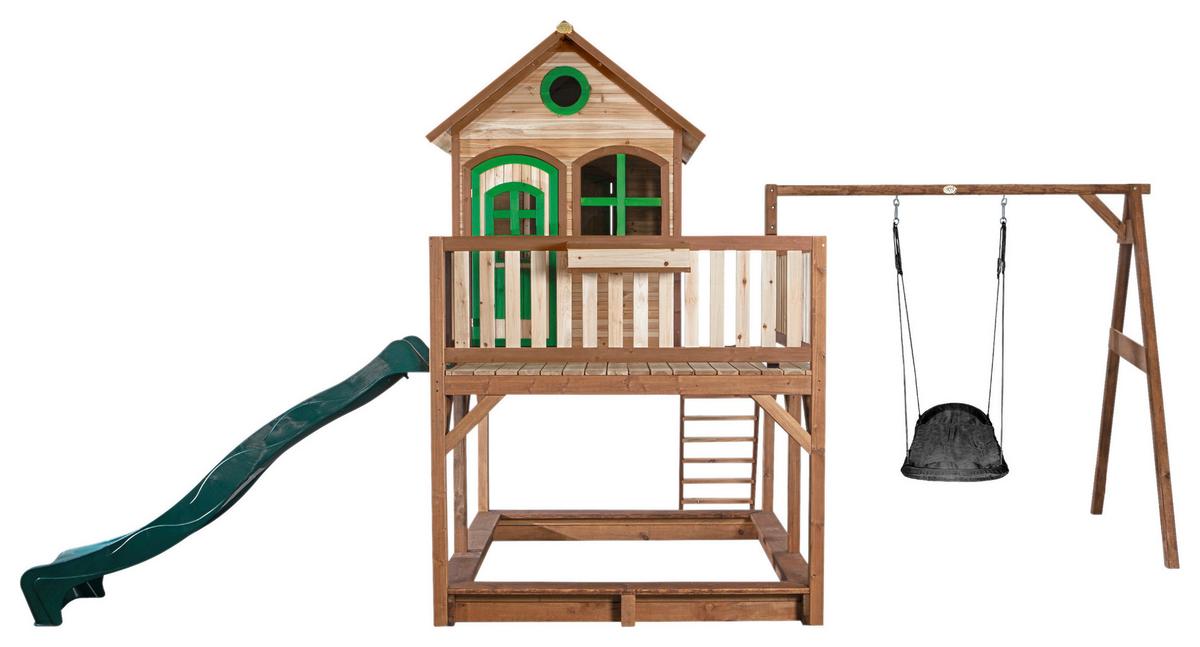 Spielturm A030.158.00 - Braun/Weiß, KONVENTIONELL, Holz (613/291/277cm) - Ambia Garden