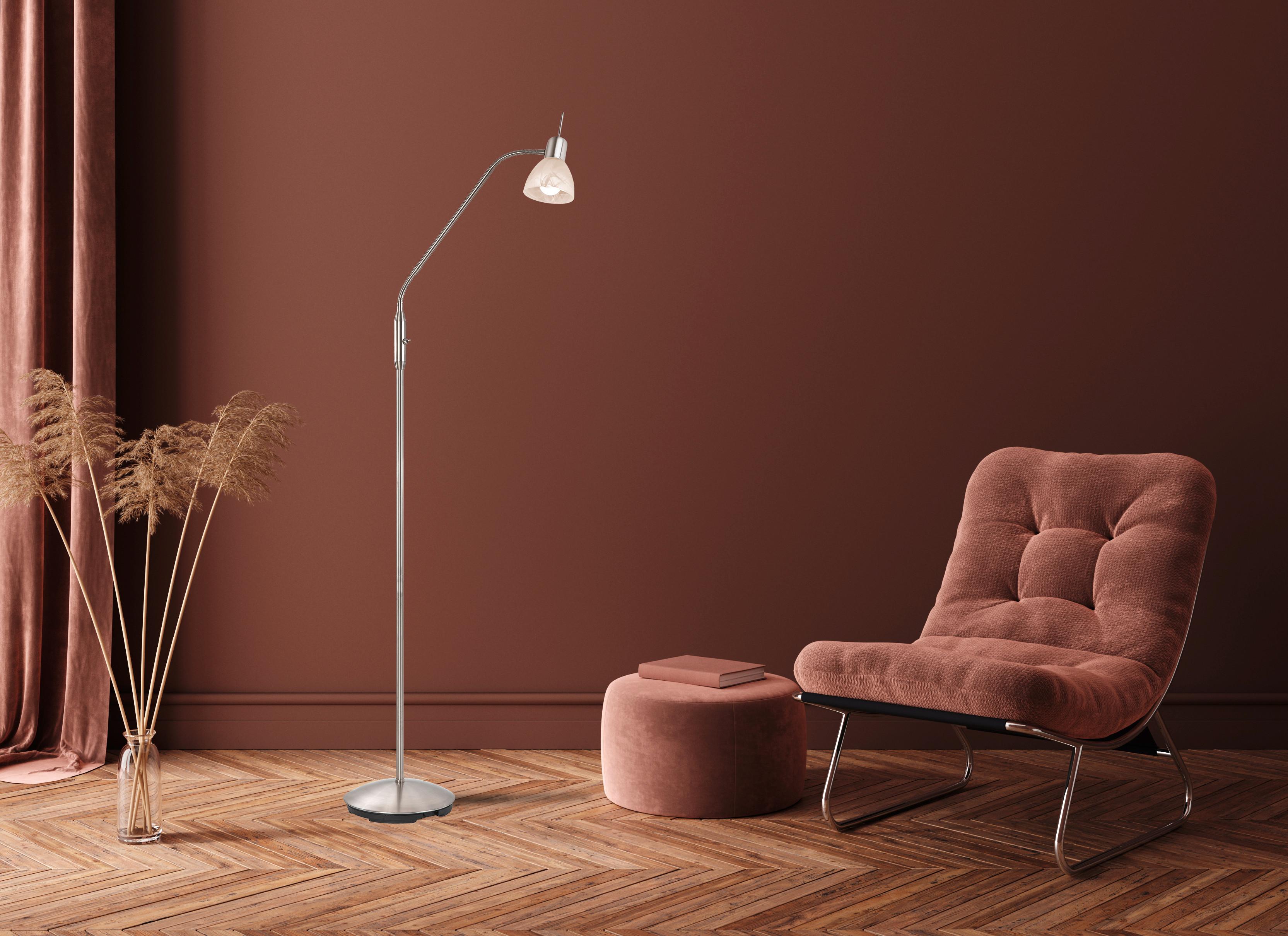 Stehleuchte 41890101 Daytona - Alabasterfarben/Schwarz, KONVENTIONELL, Glas/Kunststoff (23/150cm) - Globo