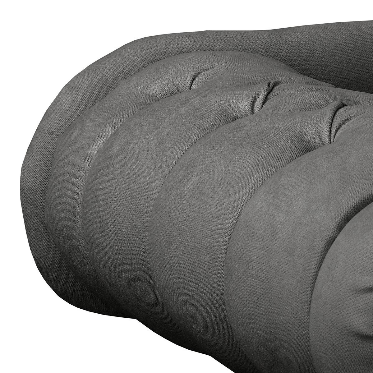 Récamiere Pako Dunkelgrau B: 185cm - Dunkelgrau/Braun, Design, Textil (185/93/75cm) - Livetastic