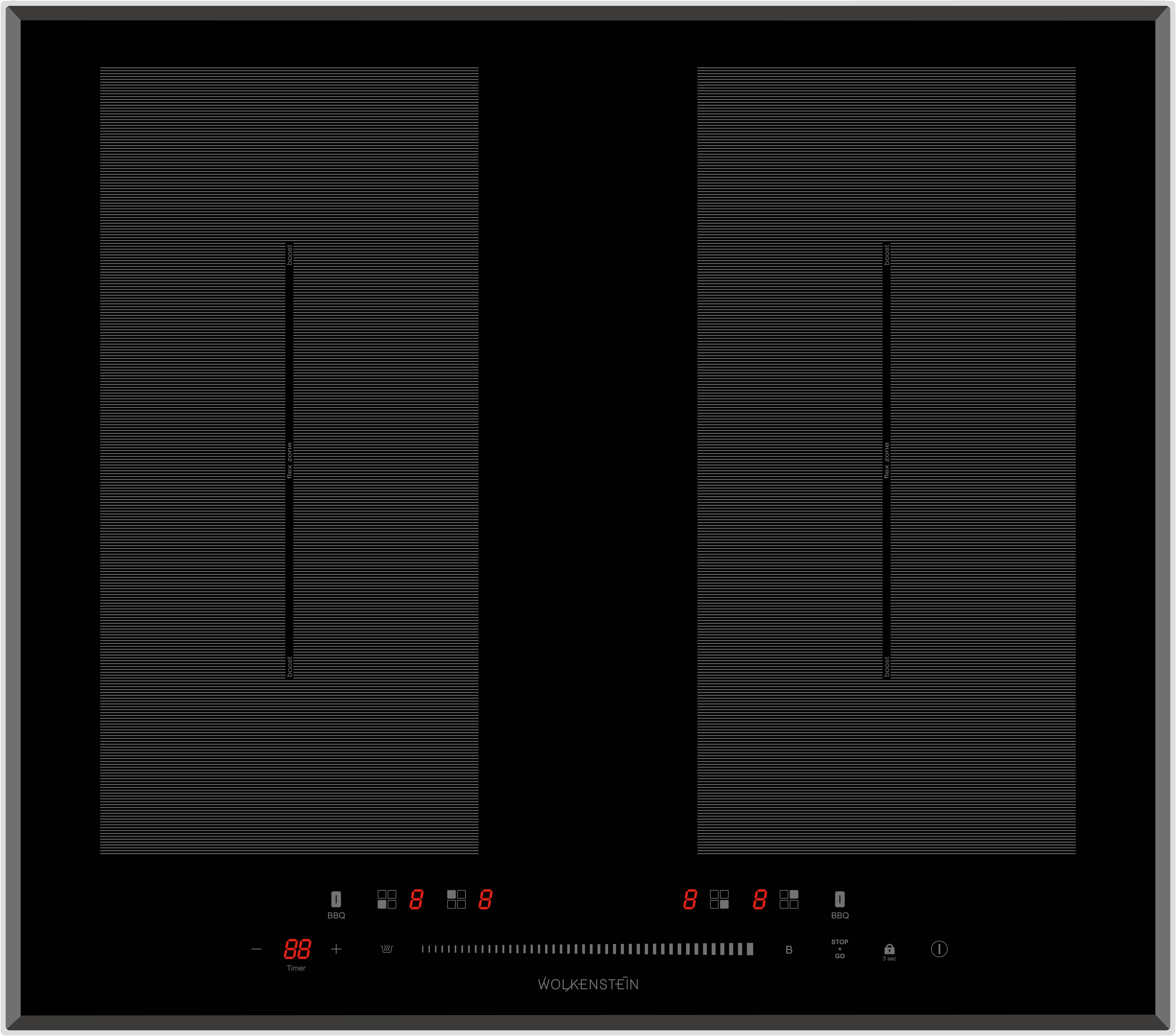Kochfeld Schwarz B: 59 Cm - Schwarz, Basics, Glas (59/5,7/52cm) - Wolkenstein