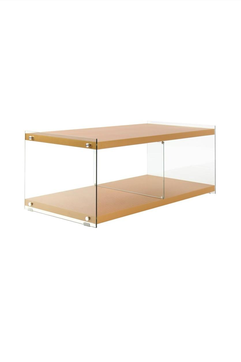 Beistelltisch Elementary Goldfarben L: 120cm - Goldfarben, Design, Glas/Holz (120/45/60cm) - Kayoom