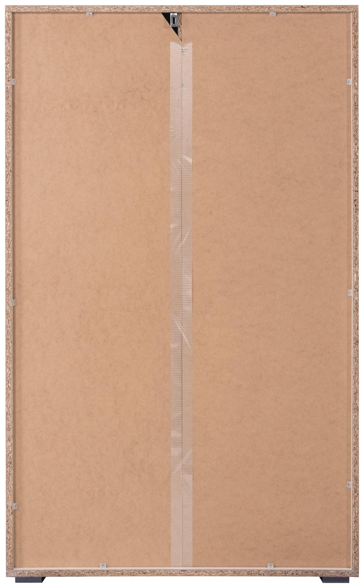 Kommode Capetown Melamin Weiß, B: 80 Cm - Silberfarben, Trend, Holzwerkstoff (80/131,5/40cm)