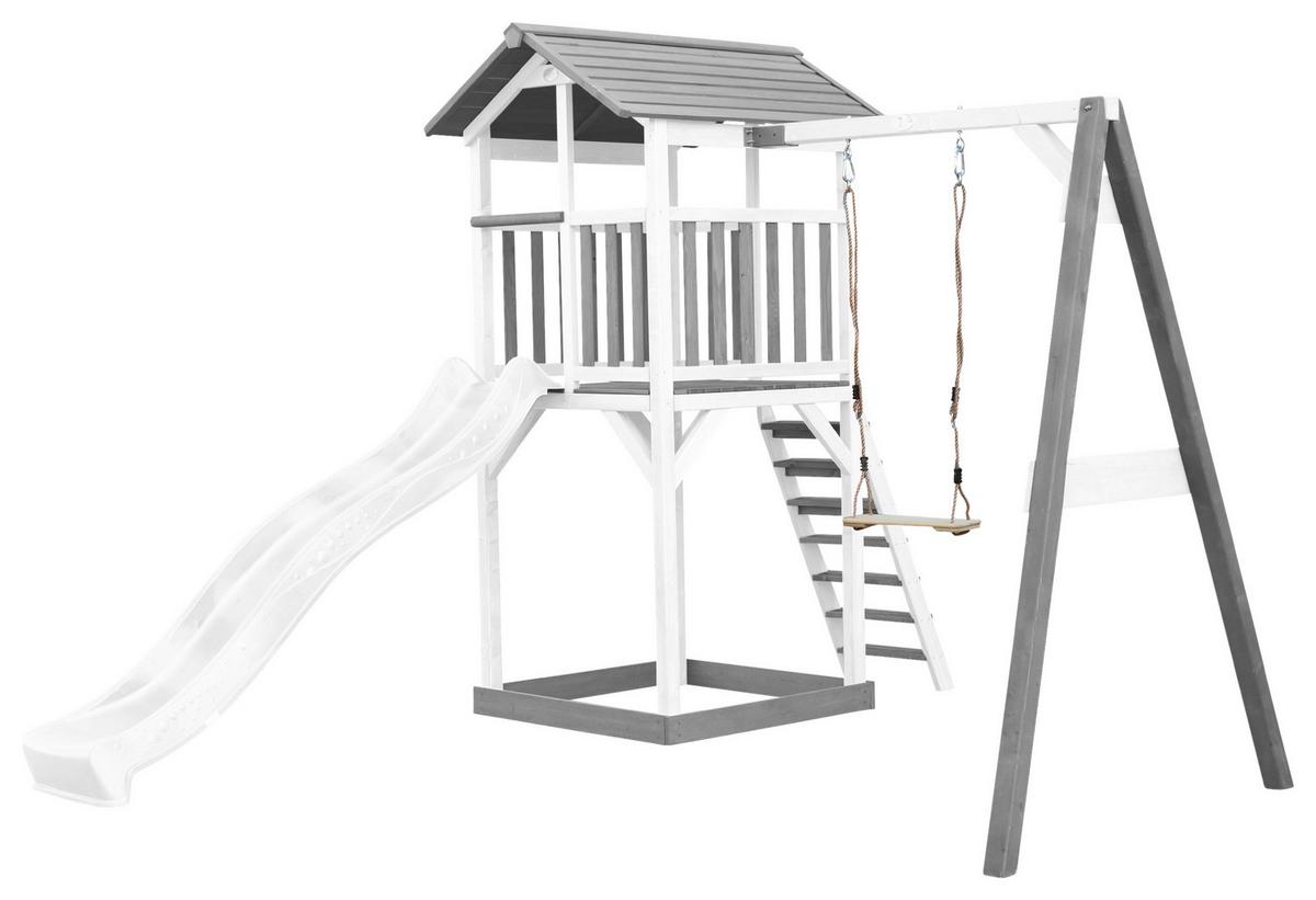 Spielturm A025.121.92 - Weiß/Grau, KONVENTIONELL, Holz/Kunststoff (283,6/241,9/349cm) - Ambia Garden