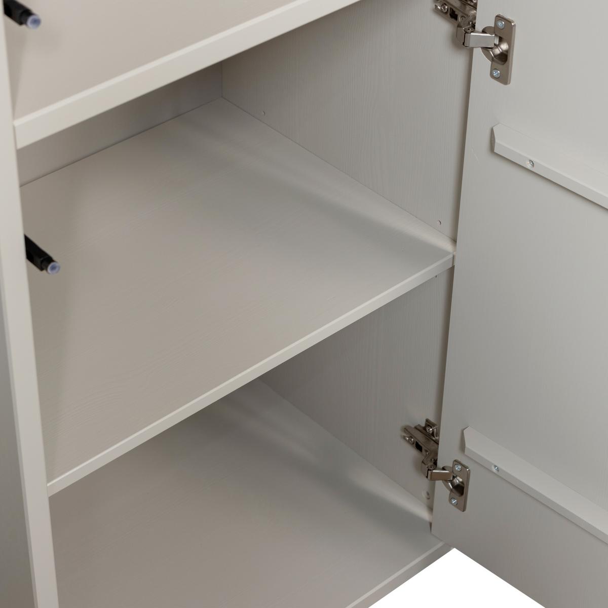 Mehrzweckschrank Meggy Grau B: 55 cm - Grau, Design, Holz (55/215/40cm) - Livetastic