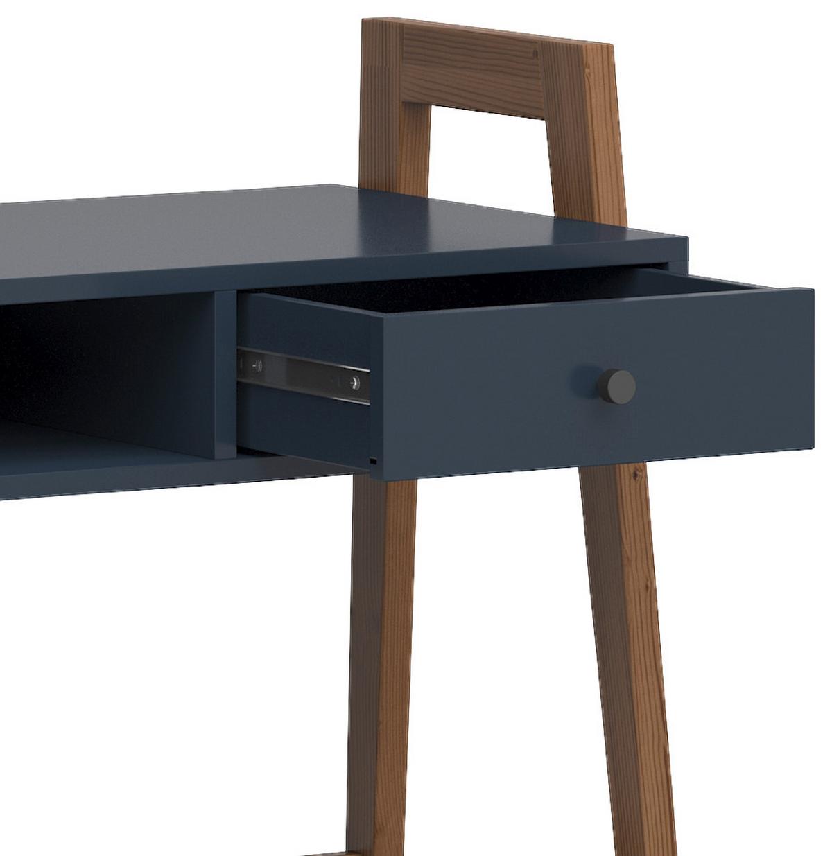 Schminktisch Albi Blau/ Lärche Dekor B: 86 Cm Mit Lade - Blau/Lärchefarben, KONVENTIONELL, Holzwerkstoff (86/95,5/48cm) - MID.YOU