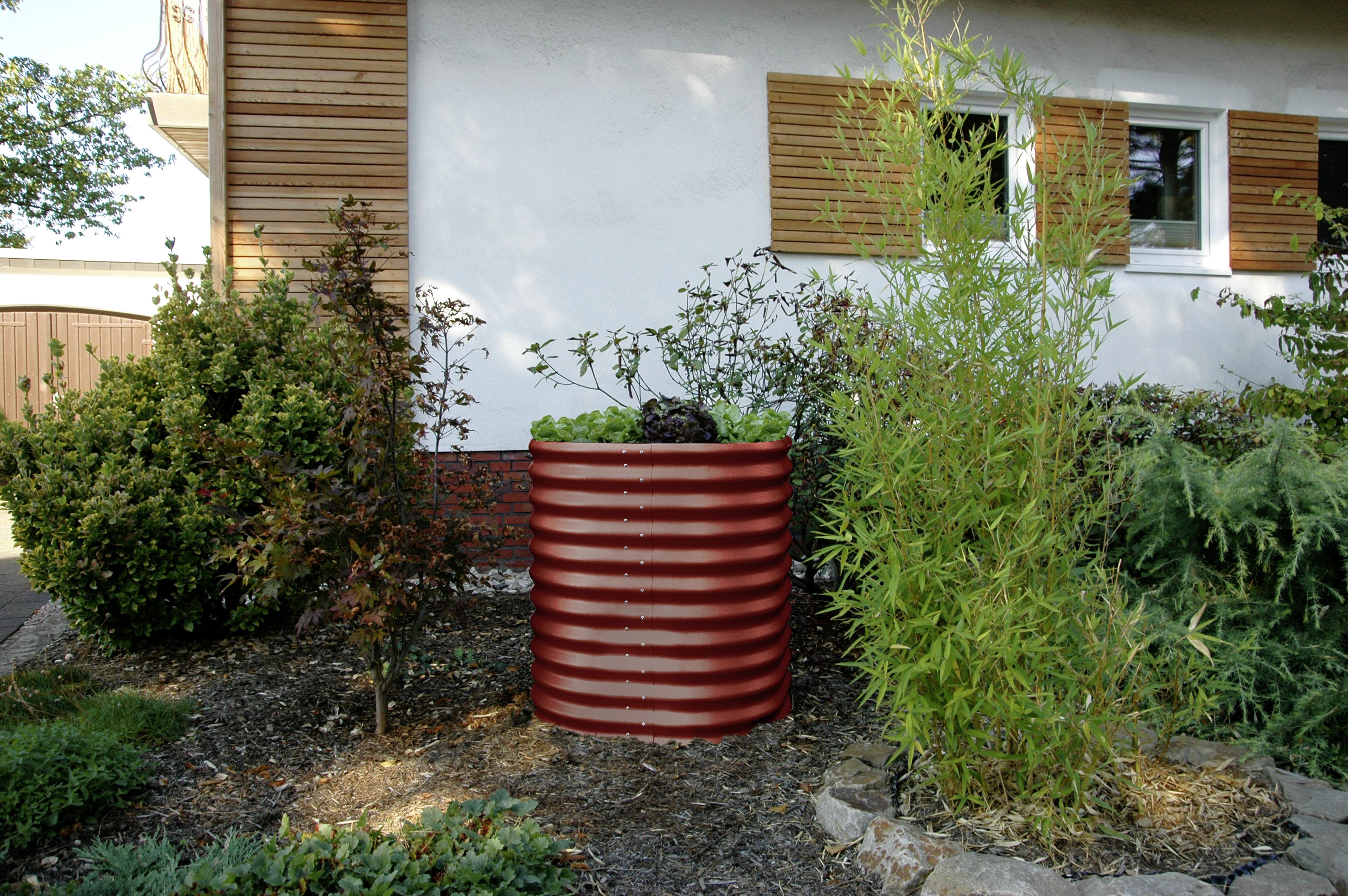 Hochbeet Stahl Vita Rund 82,1x85,8,82,1 Cm Rot - Rot, Basics, Metall (82,1/85,8/82,1cm)
