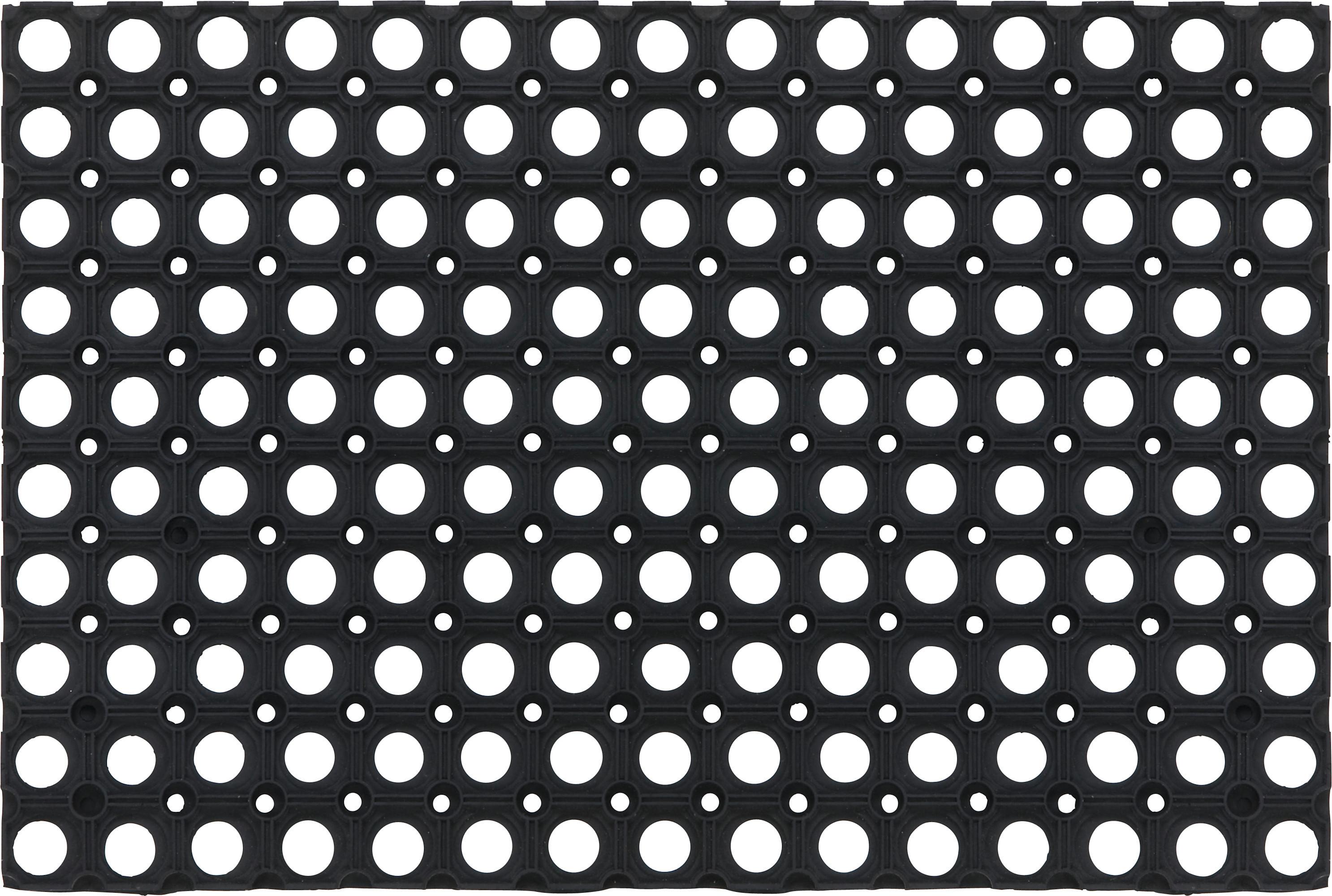Dveřní Rohožka Ring Rubber - černá, Konvenční, plast (40/60cm) - Modern Living