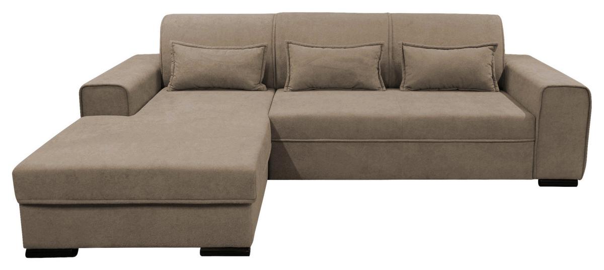 Ecksofa Classic Taupe 175x270 cm - Taupe/Schwarz, Design, Textil (175/270cm) - MID.YOU