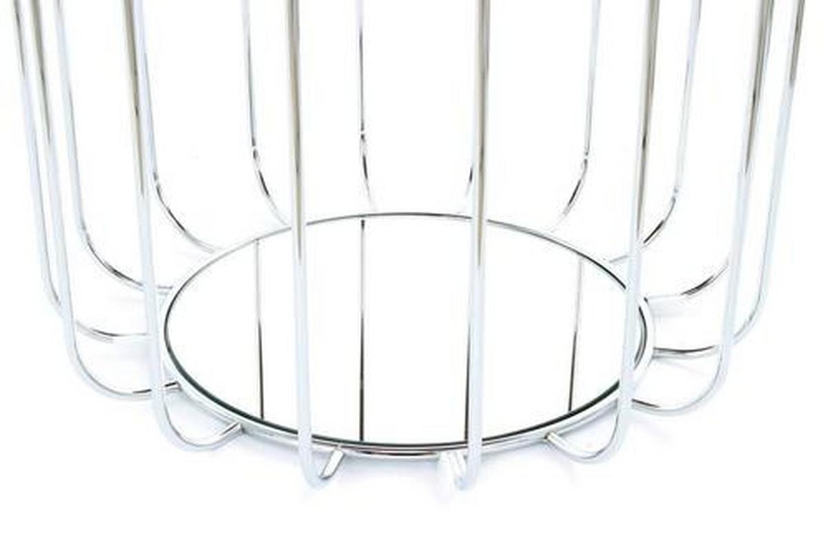 Beistelltisch/Pouf 2 in 1 Comfortable Silber/Schwarz - Silberfarben/Schwarz, Basics, Glas/Holzwerkstoff (50/50/45cm) - Kayoom