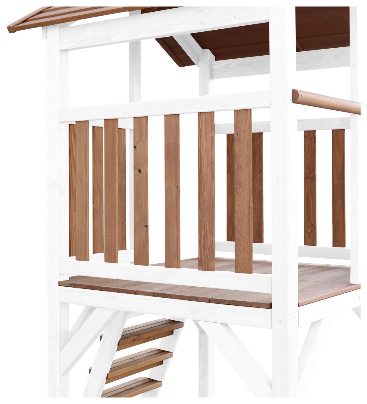 Spielturm A025.122.91 - Braun/Weiß, KONVENTIONELL, Holz/Kunststoff (356,6/241,9/349cm) - Ambia Garden