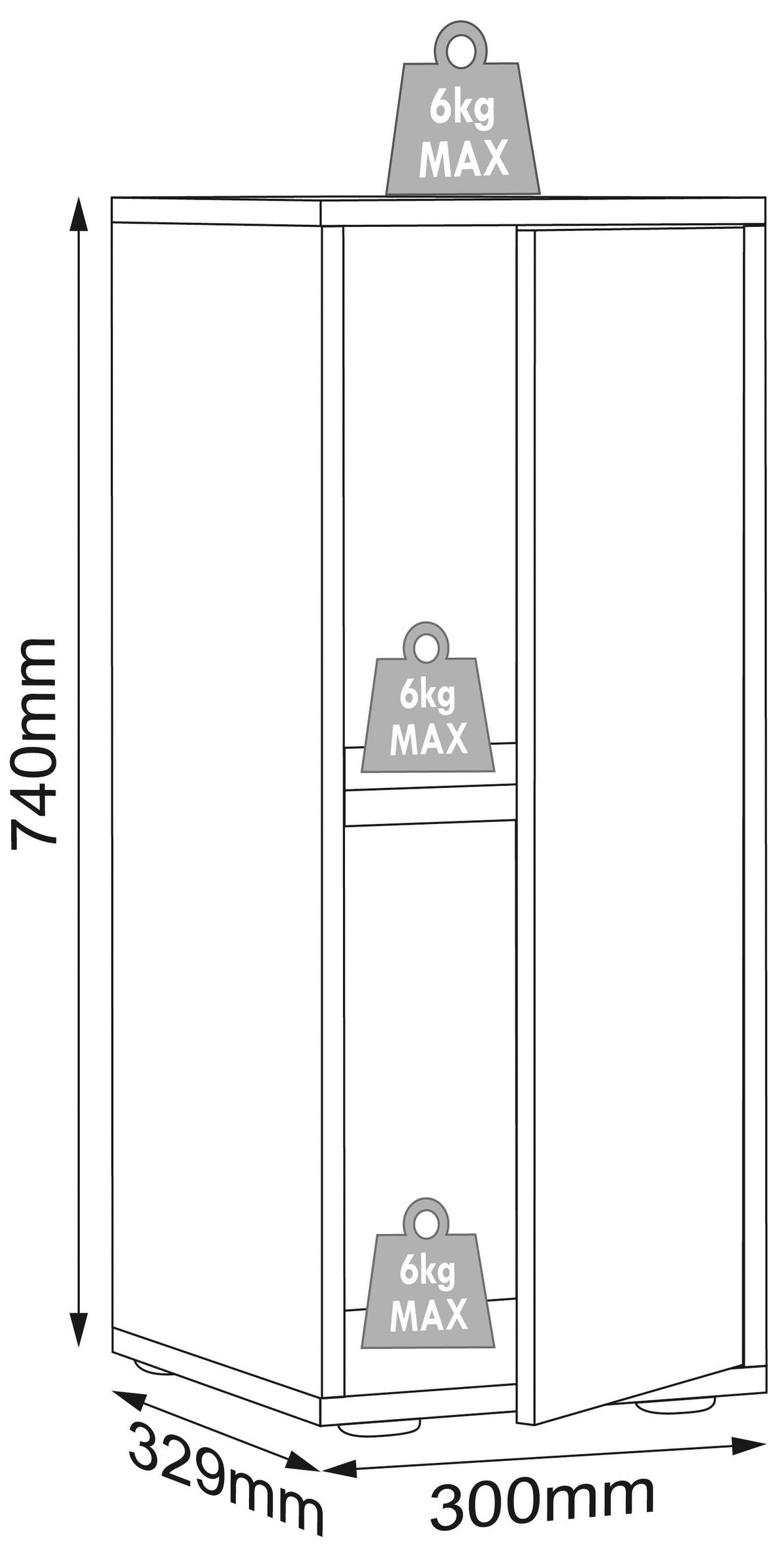 Aktenschrank Salia Weiß, Honigeiche B: 30 cm - Honigeiche/Weiß, Design, Holzwerkstoff (30/74/33cm) - MID.YOU