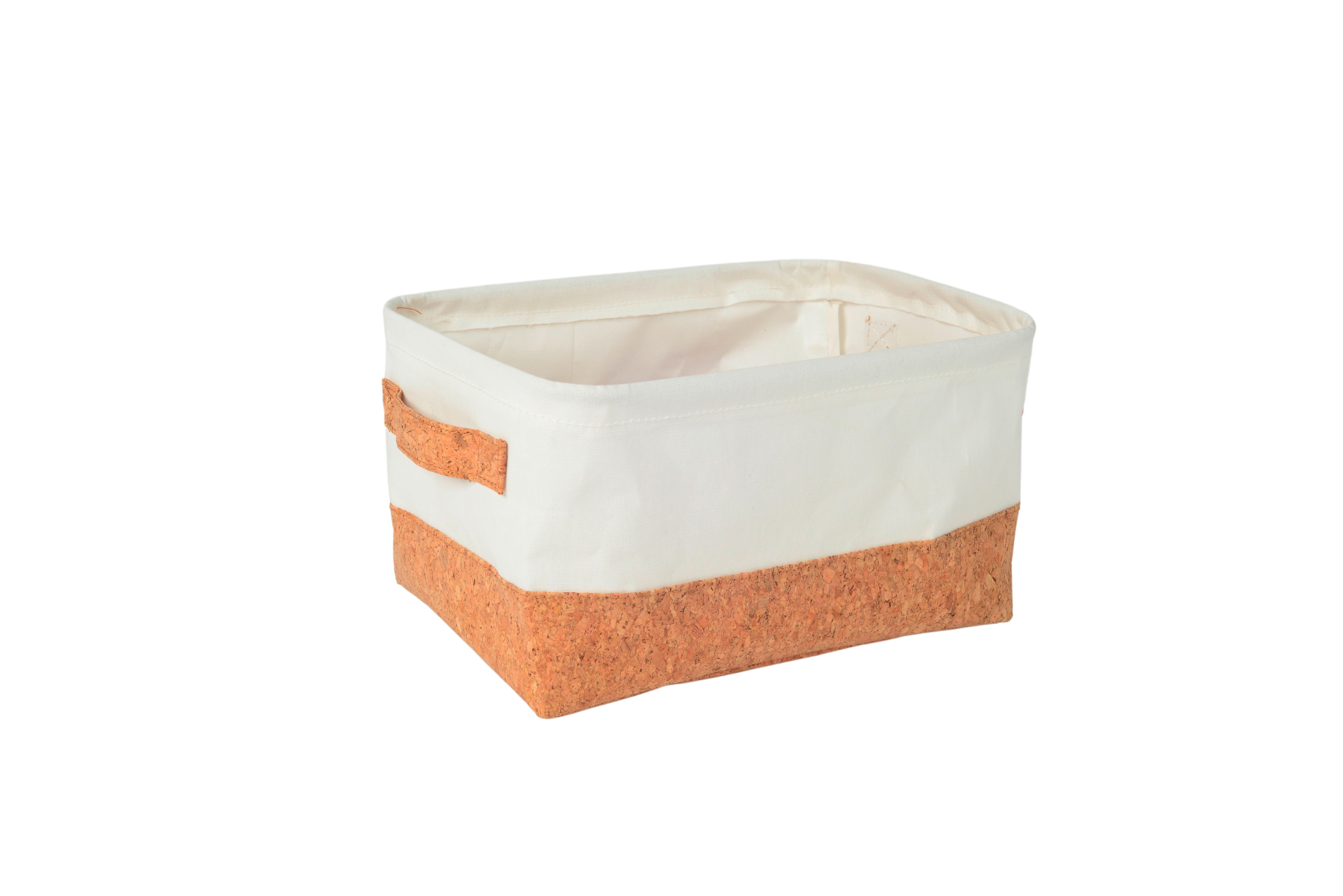 Regalkorb Rayn - Naturfarben/Weiß, Design, Holz/Textil (30/21/16cm) - James Wood