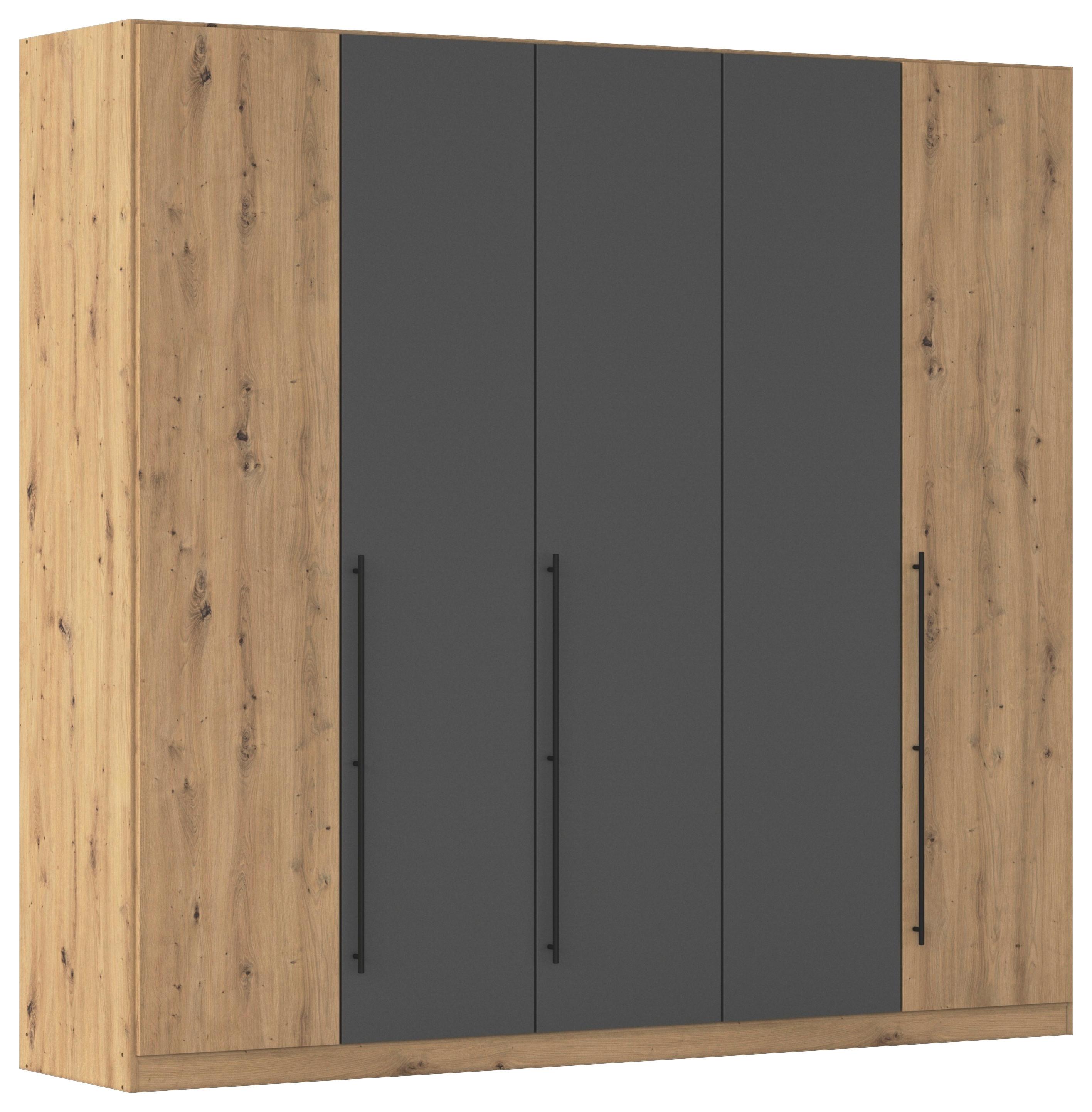 Kleiderschrank Safari B: 226 cm - Eiche Artisan/Grau, KONVENTIONELL, Holzwerkstoff (226/210/54cm)