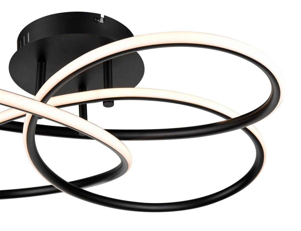 Stropní LED svítidlo Eri, Ø/V: 40/19cm, 24 Watt - černá, Romantický / Rustikální, kov/plast (40/19cm) - Premium Living
