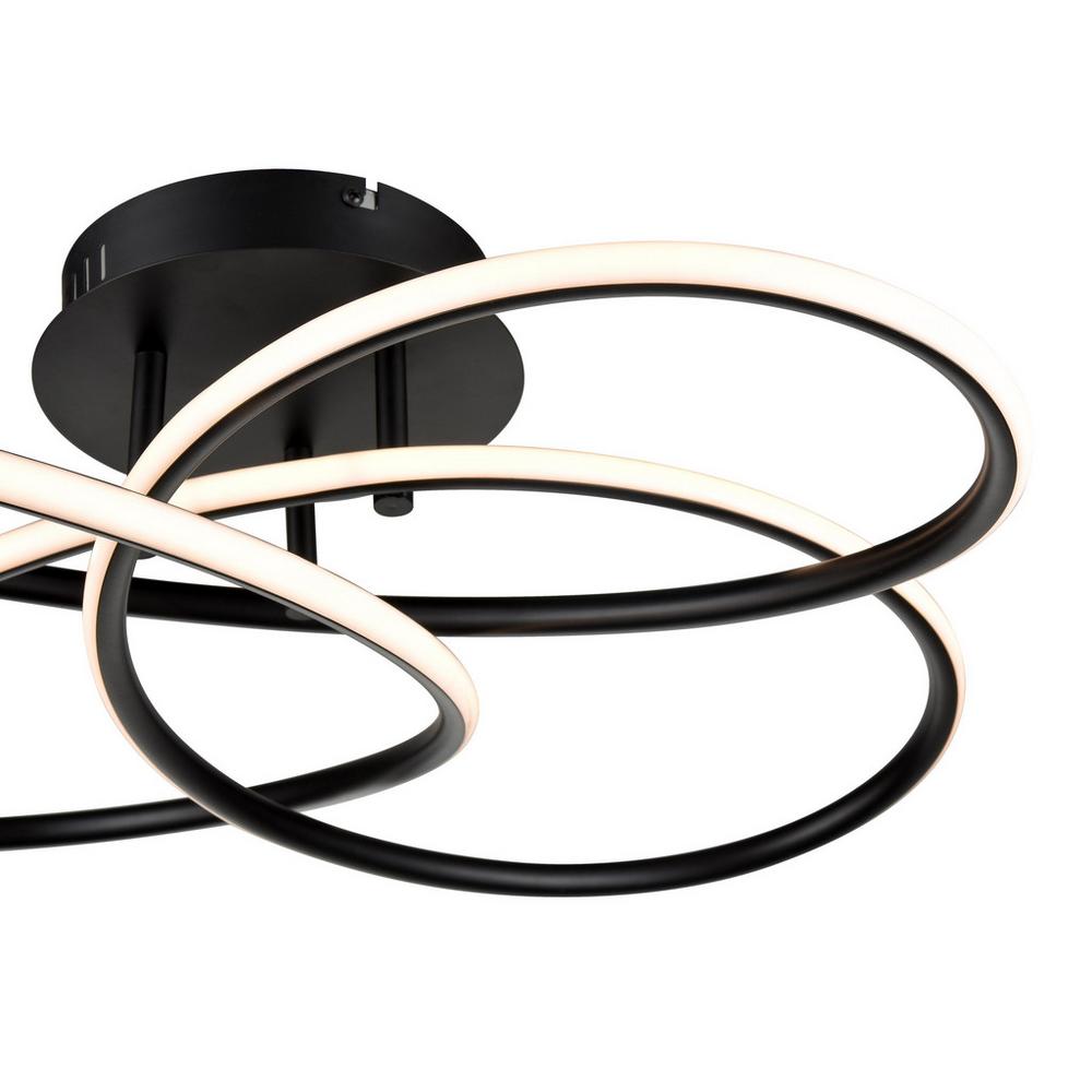 LED stropné svietidlo Eri, Ø/V: 40/19cm, 24 Watt, čierna, 19 cm