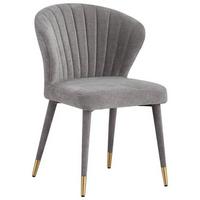 Esszimmerstuhl Angel Grau / Goldfarben - Goldfarben/Grau, MODERN, Textil/Metall (54.5/81.5/59cm) - MID.YOU