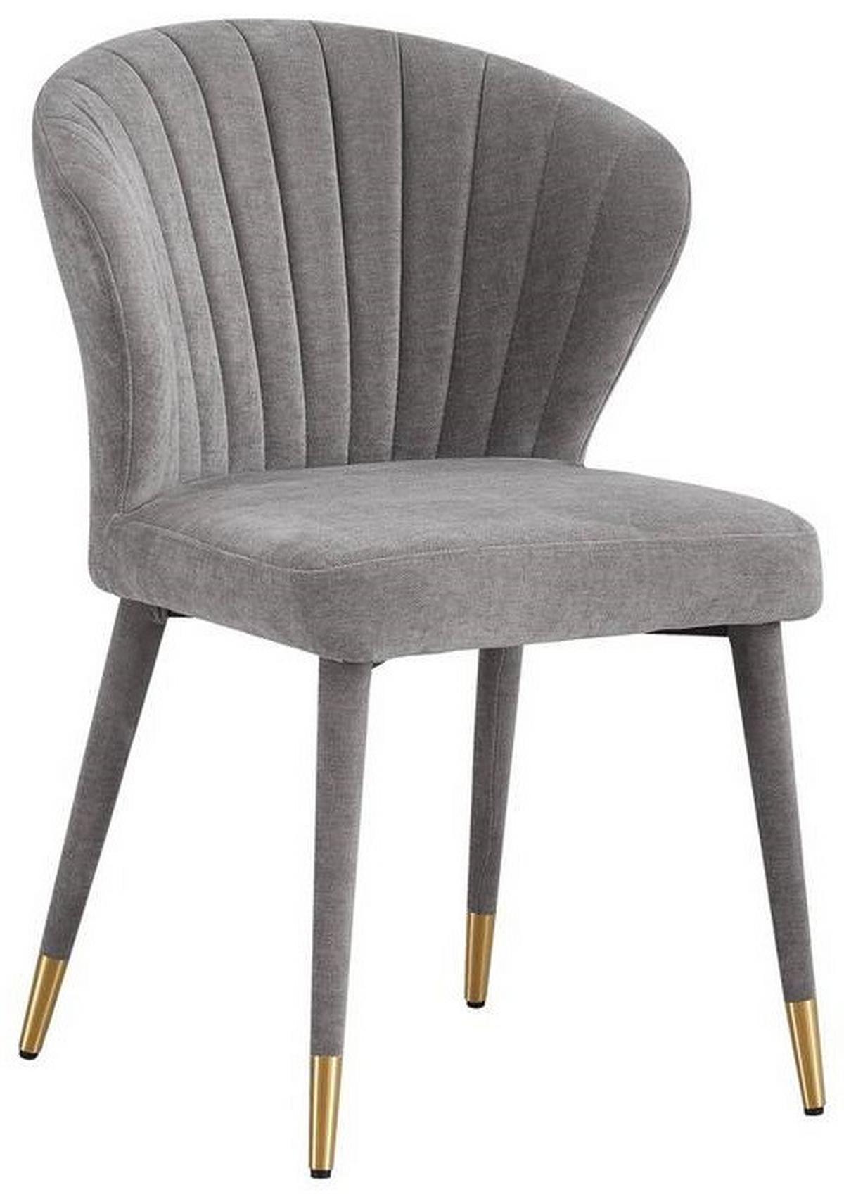 Esszimmerstuhl Angel Grau / Goldfarben - Goldfarben/Grau, MODERN, Textil/Metall (54.5/81.5/59cm) - MID.YOU