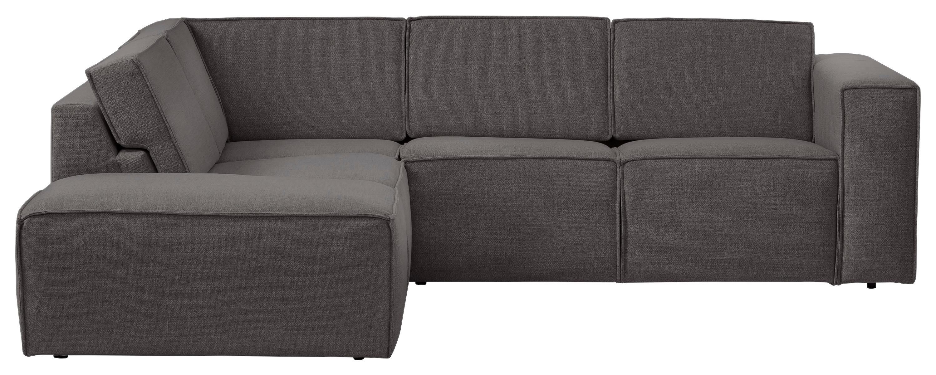 Ecksofa Dice Dunkelgrau - Dunkelgrau/Schwarz, MODERN, Textil (220/255cm) - MID.YOU
