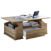 Couchtisch Mit Schublade + Fächer Junata, Eichefarben - Eichefarben, Basics, Holzwerkstoff (110/52/44cm) - MID.YOU