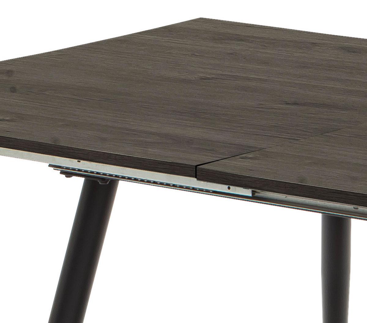 Esstisch Ausziehbar Barbuda Lxb: 160x90cm Nachteiche Dekor - Eichefarben/Schwarz, MODERN, Holzwerkstoff/Metall (160-200/90/76cm) - MID.YOU