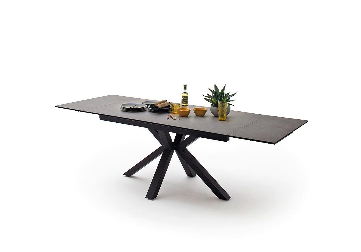 Ausziehtisch Nagano 160 Az 160-240x76x90 Cm Anthrazit - Anthrazit/Schwarz, Trend, Keramik/Metall (160-240/76/90cm)