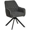 Armlehnstuhl Julie Grau, Sitzfläche 360° Drehb. - Schwarz/Grau, KONVENTIONELL, Holz/Textil (57/84/63cm) - Livetastic
