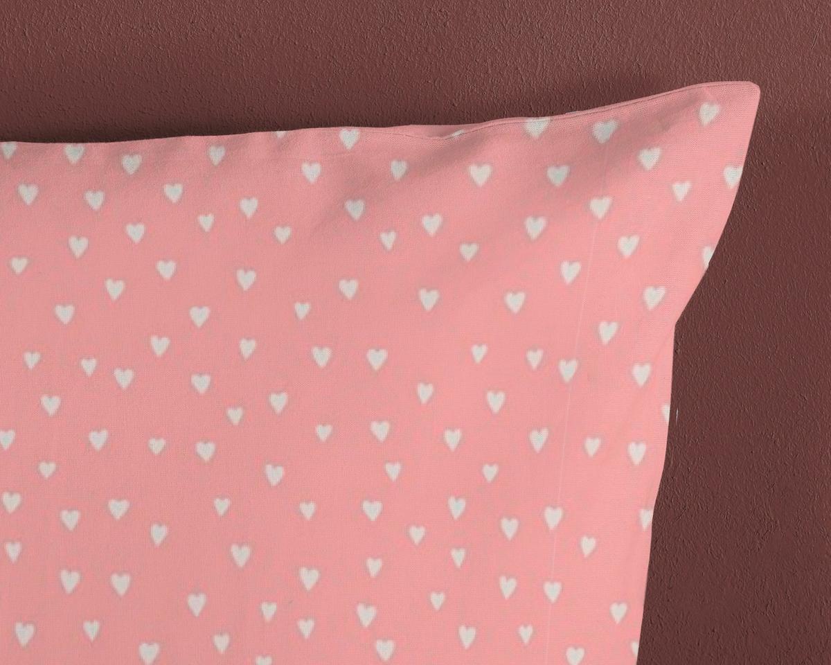 KINDERBETTWÄSCHE WISE - Hellrosa/Weiß, Trend, Textil (140/200cm)
