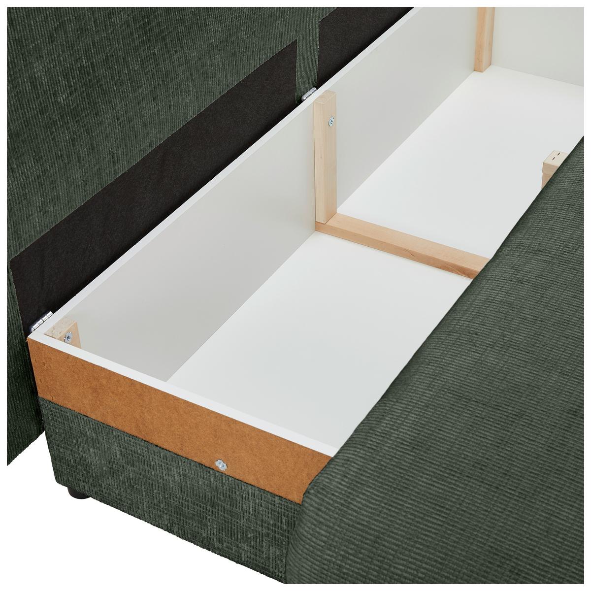 Schlafsofa Virgo - Dunkelgrün/Schwarz, KONVENTIONELL, Textil (212/97/105cm) - MID.YOU