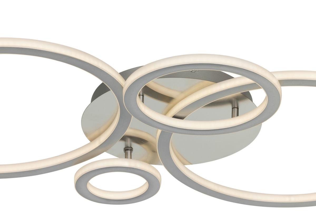 STROPNÉ LED SVIETIDLO KLAUSE - strieborná/niklová, Modern, kov/plast (95/52/7,7cm) - Mömax