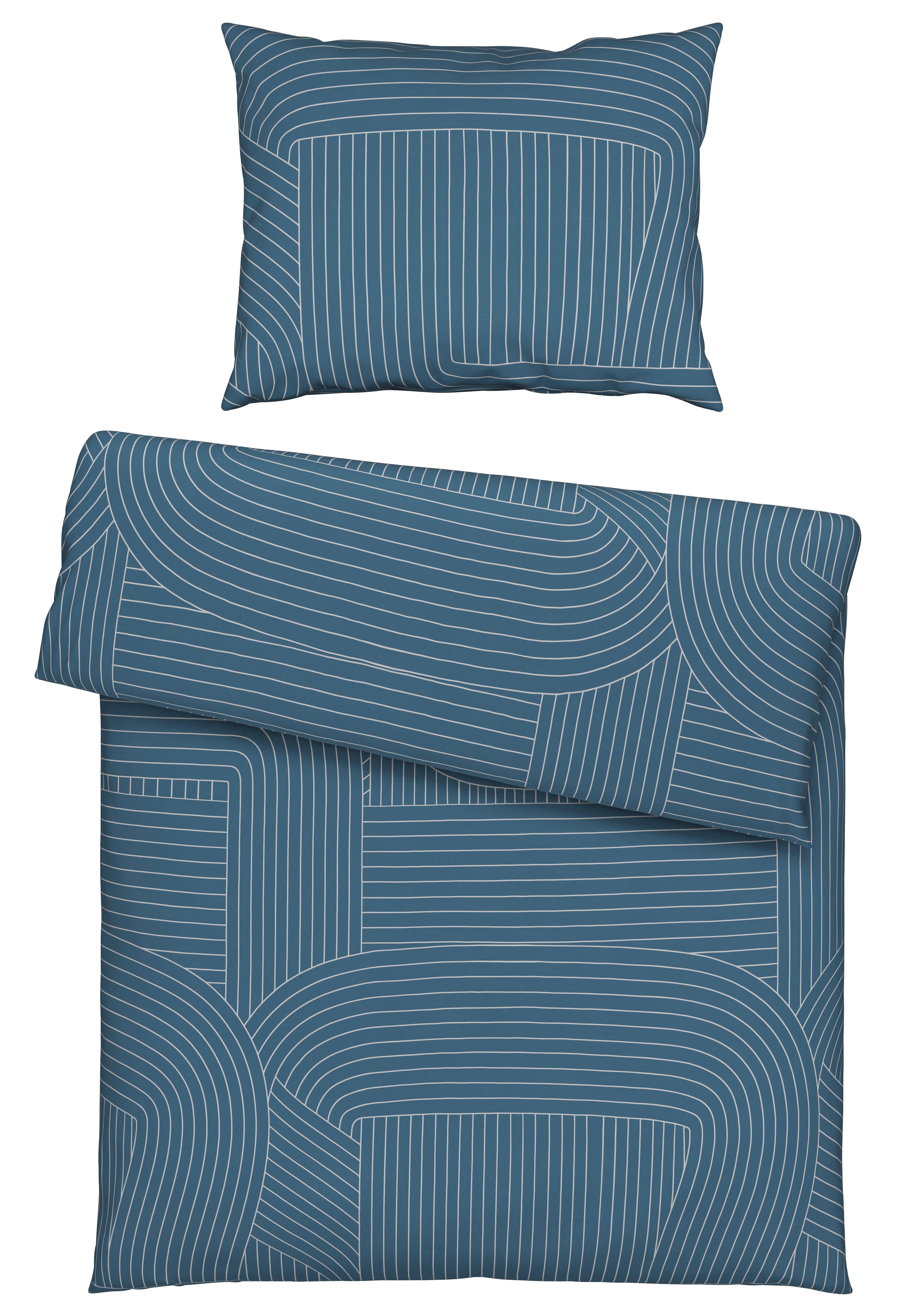 Povlečení Scribble, 140/200cm - modrá, Moderní, textil (140/200cm) - Modern Living