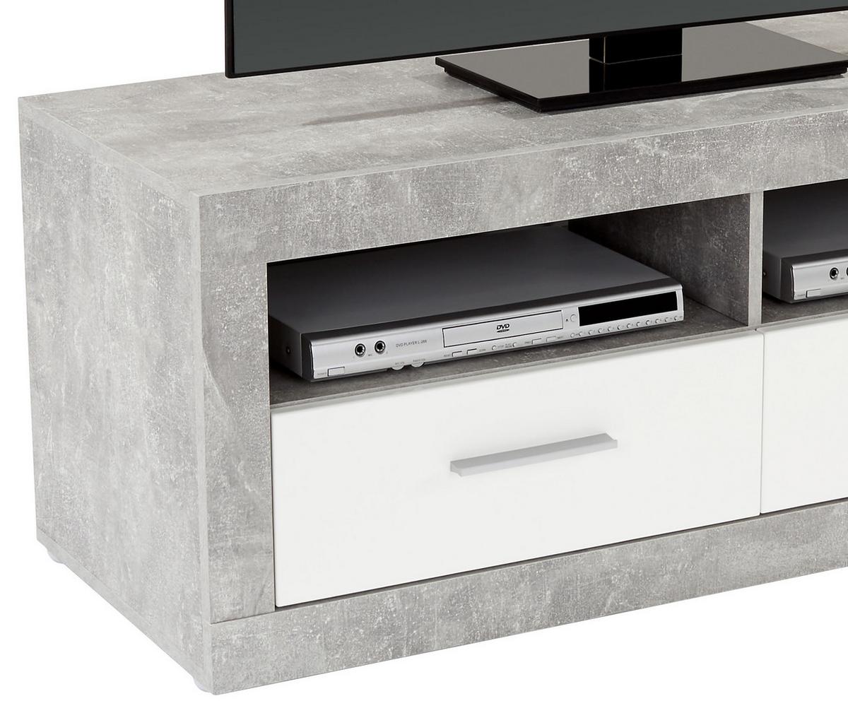 TV DIEL MALTA - čierna/sivá, Modern, kompozitné drevo/plast (128/50/42cm) - Based
