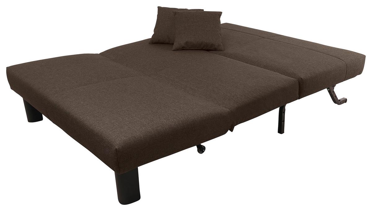 Schlafsofa Columbus Braun Inkl. Zierkissen - Schwarz/Braun, Design, Textil (145/84/100cm) - Max Winzer