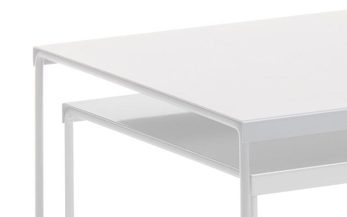 Satztisch 2er-Set, Weiß - Weiß, LIFESTYLE, Metall (38/45/38cm) - MID.YOU
