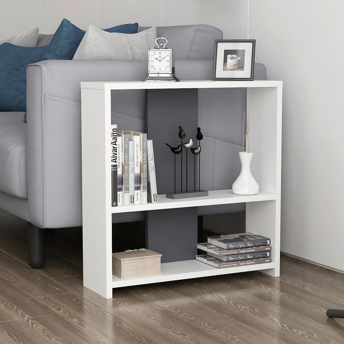 Regal Dosi Standregal - Anthrazit/Weiß, Design, Holzwerkstoff (60/62/17,6cm) - Livetastic