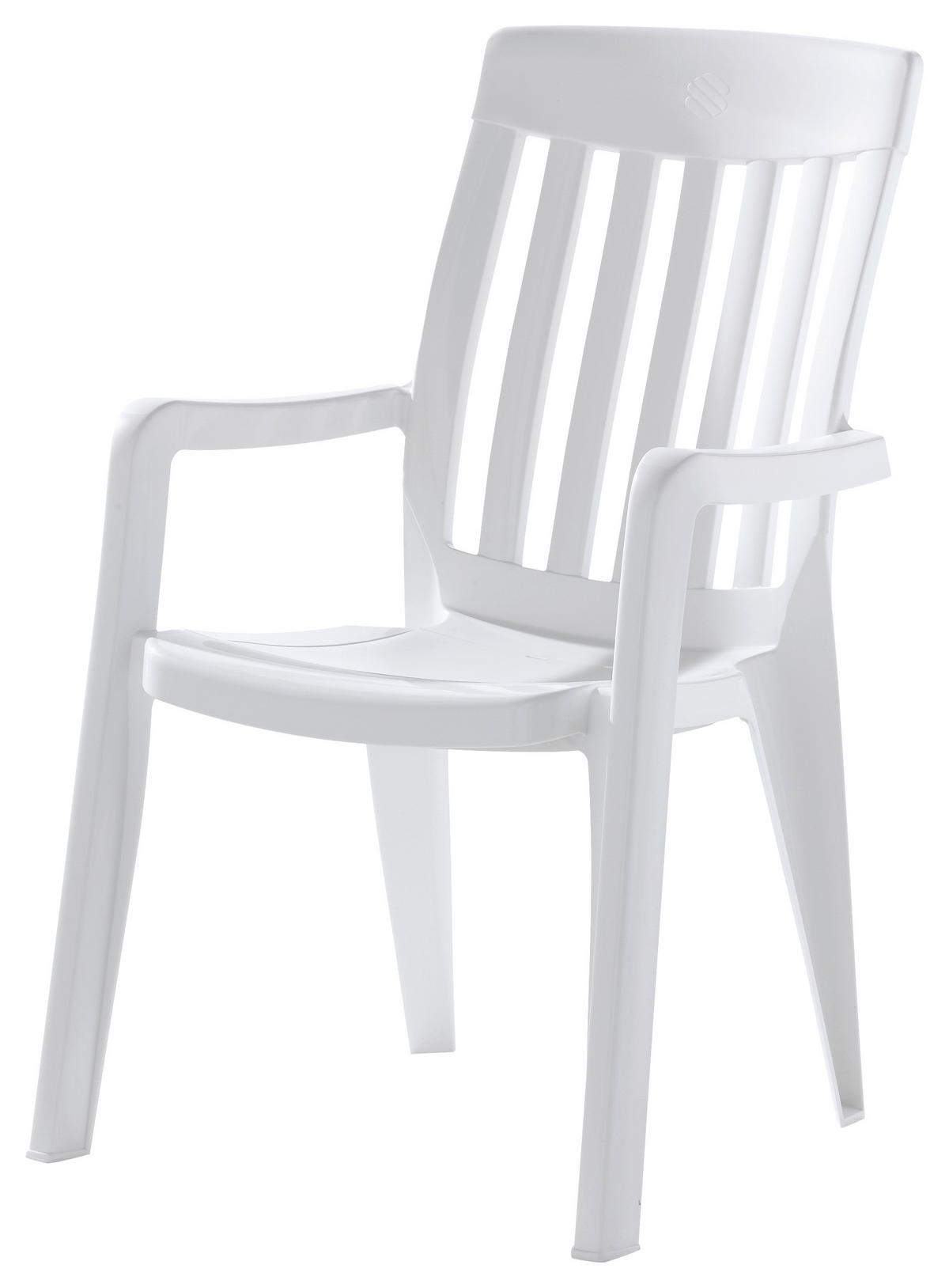 Gartensessel Stapelbar Kunststoff - Weiß, KONVENTIONELL, Kunststoff (59/92/65cm) - Sieger