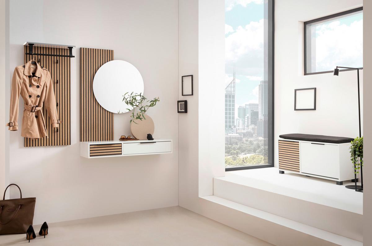 Wandspiegel Loft 800 Akustik - Eichefarben, Design, Glas/Holzwerkstoff (79,5/109/3cm) - MID.YOU